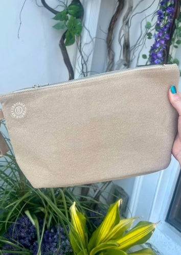 Cotton Pouch in Sand, available at west2westport.com