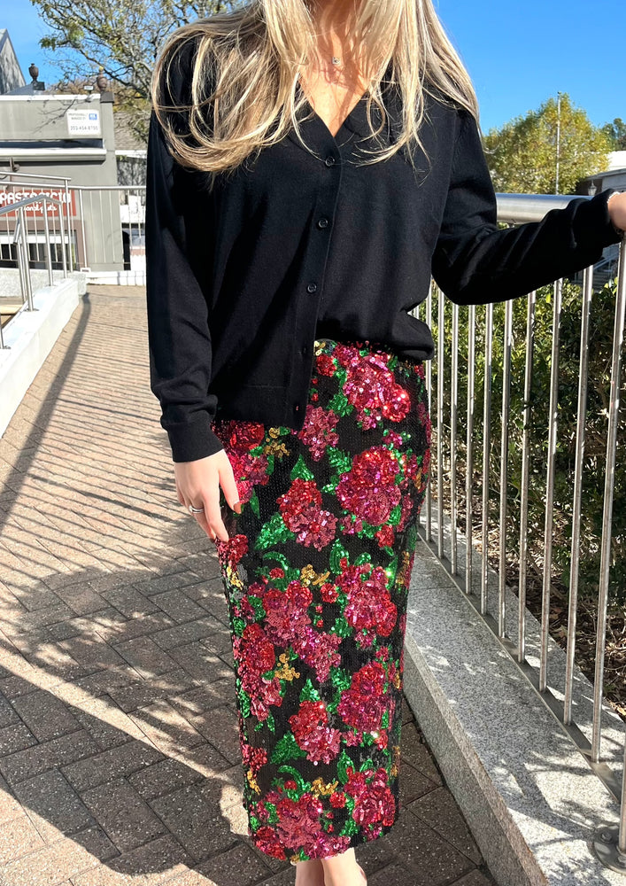 Rose Sequin Skirt