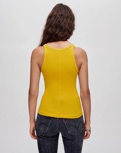 Back of the ribbed re/done tank, available at west2westport.com