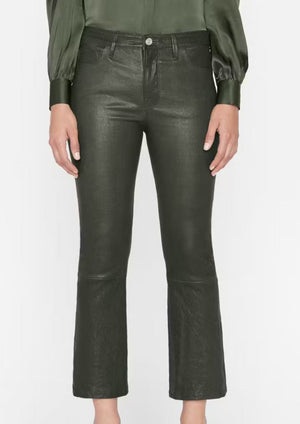 FRAME Crop Green Leather, available at west2westport.com