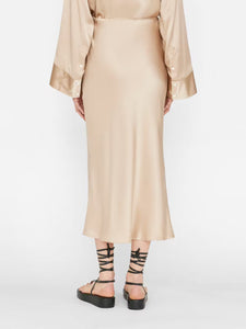Bias Midi Champagne skirt, available at west2westport.com