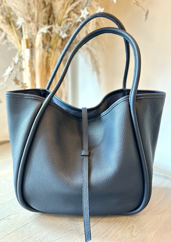 the perfect tote bag in navy buffalo cowhide leather at west2westport.com