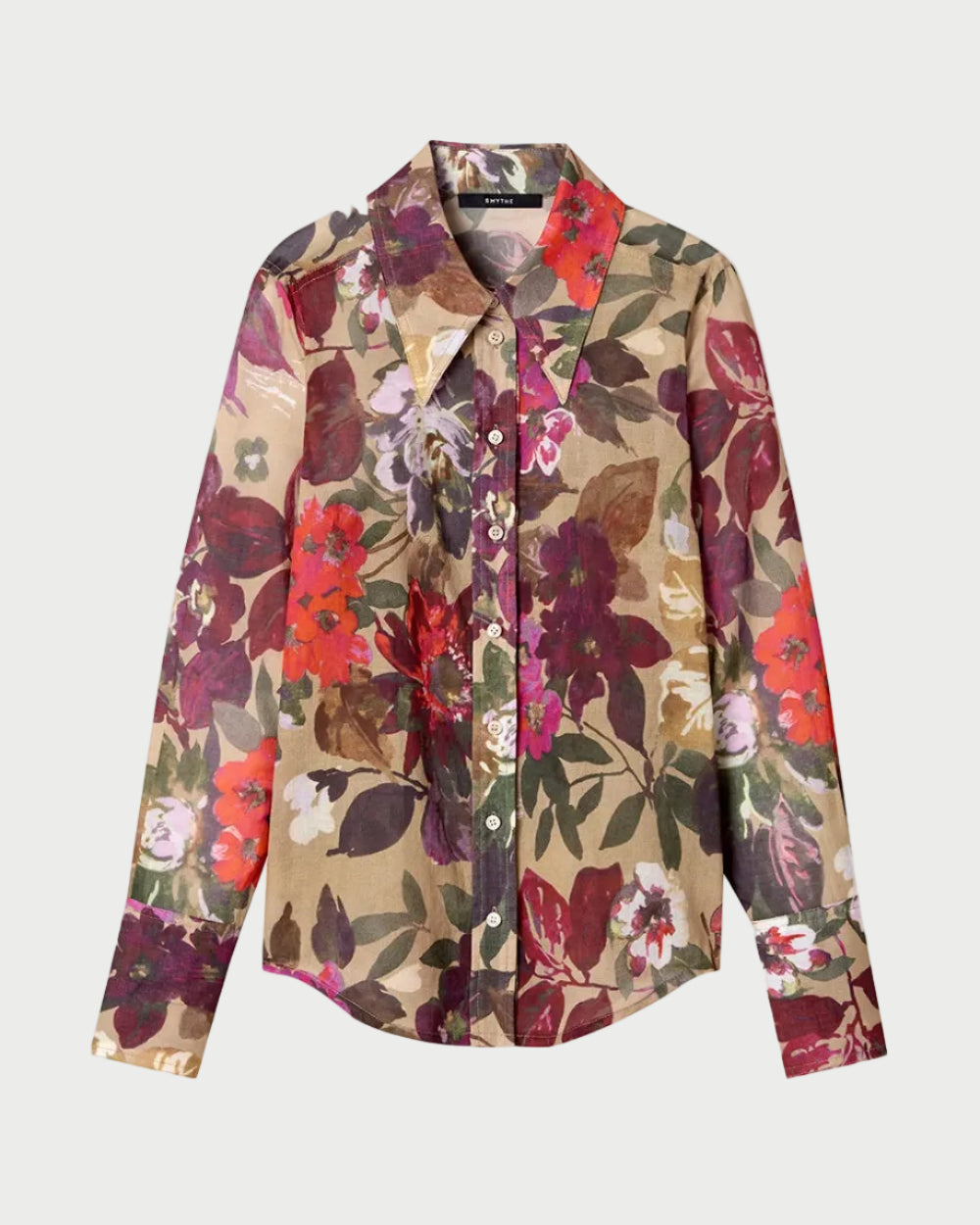 Floral patterned shirt on a white background