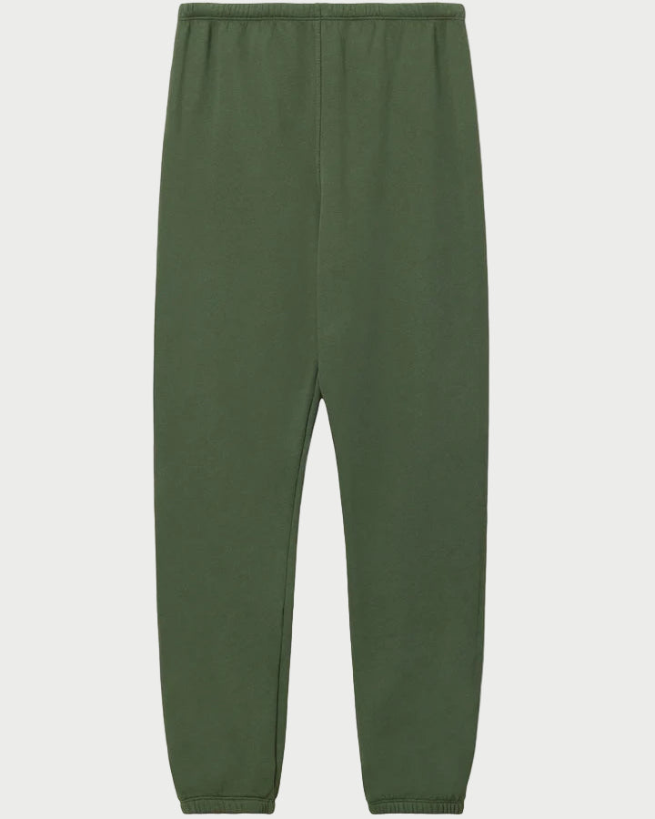 Green sweatpants on a white background