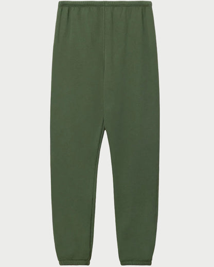 Green sweatpants on a white background