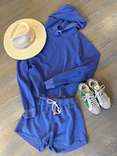 Load image into Gallery viewer, Perfect White Tee hoody and sweatshorts with label jae hat at west2westport.com