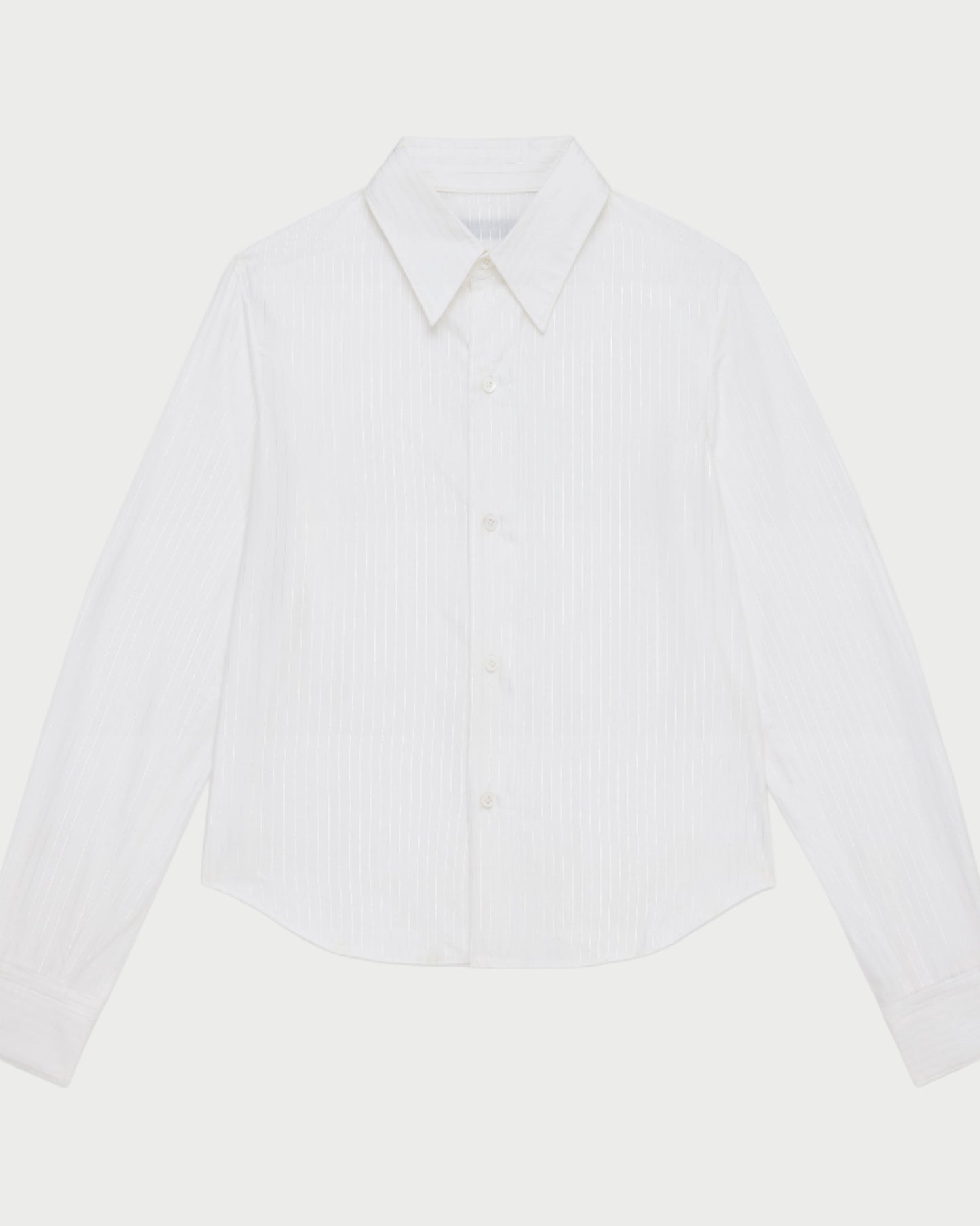 White shirt on a light gray background