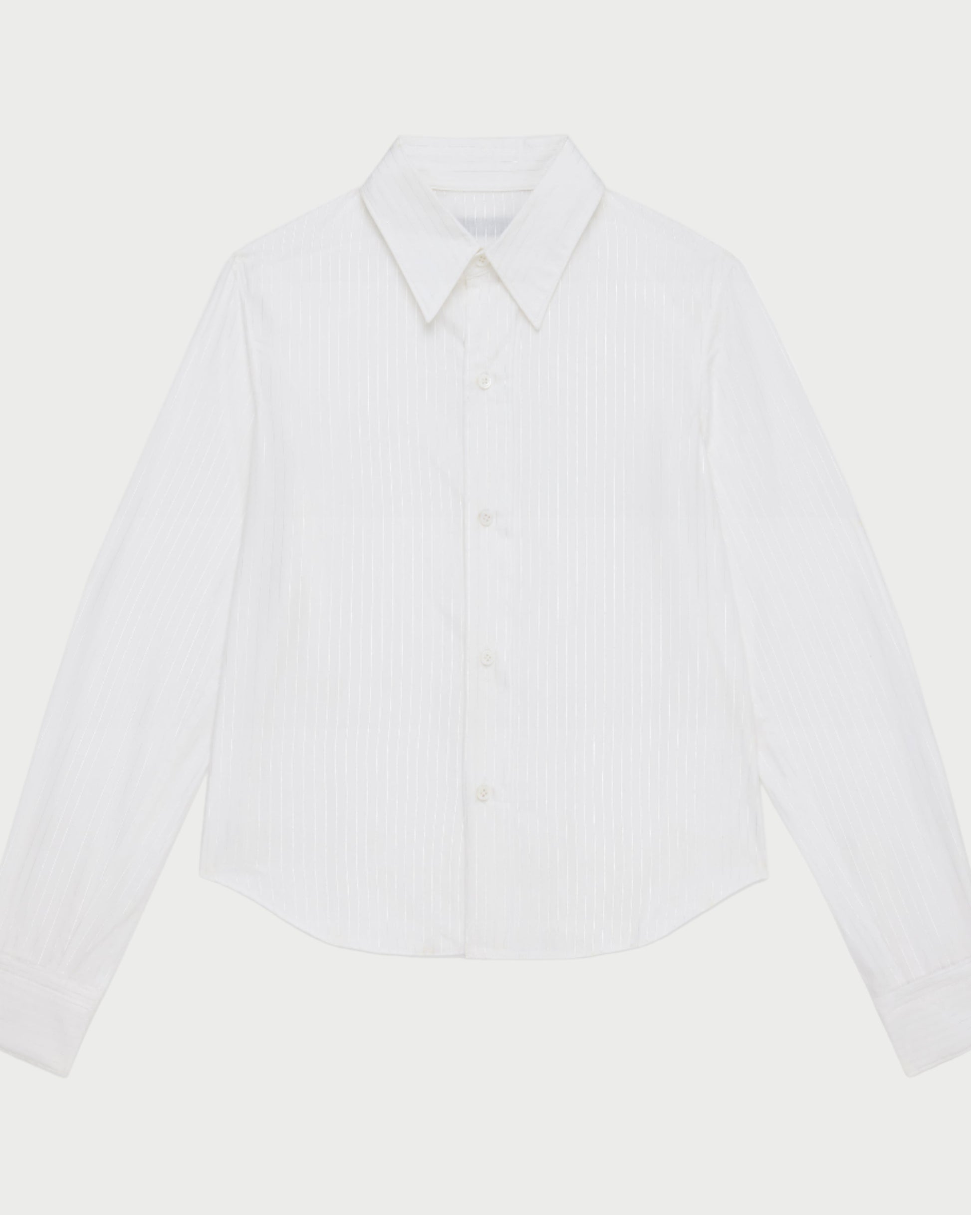 White shirt on a light gray background