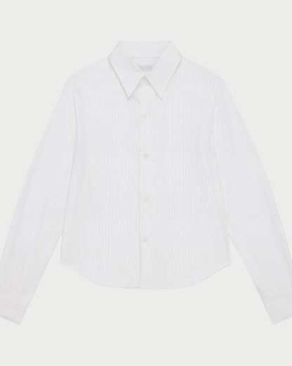 White shirt on a light gray background