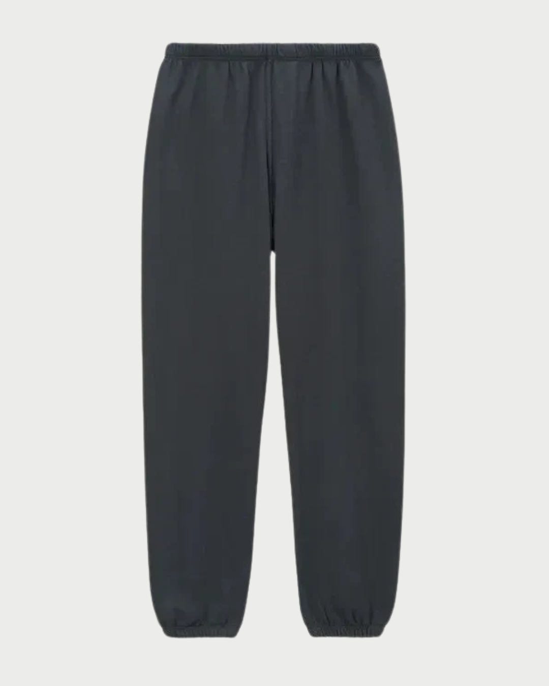 The perfectwhitetee Johnny Sweatpant in Vintage Black features a classic jogger silhouette with an elastic waistband and elastic cuffs at the ankles, crafted from French terry for everyday comfort—shown here against a white background.