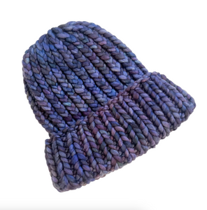 Navy purple mix hat, available at west2westport.com