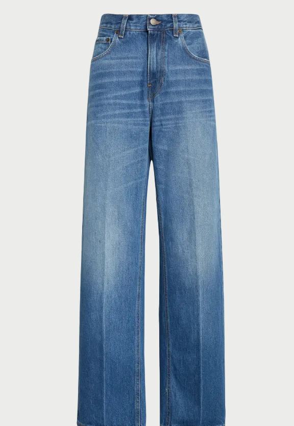 Blue jeans on a white background