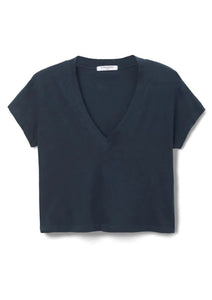 Alanis vneck in navy, available at west2westport.com