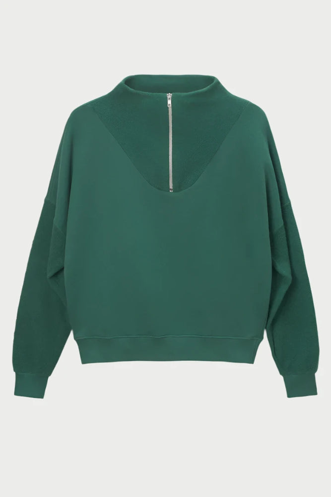 perfect white tee tyra sweatshirt in evergreen at west2westport.com