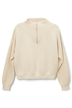 Load image into Gallery viewer, perfect white tee half zip fleece sweatshirt at west2westport.com
