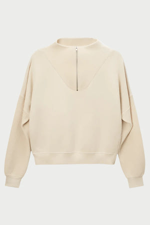 perfect white tee half zip fleece sweatshirt at west2westport.com
