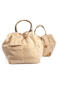 Terry Cloth Reverse Tote in sand, available at west2westport.com