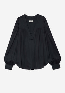 Zadig satin blouse, available at west2westport.com