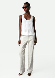Carys White Satin shirt, available at west2westport.com