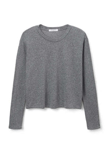 Heather grey long sleeve tee, available at west2westport.com