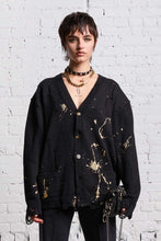 Load image into Gallery viewer, r13 gold splattered cotton cardigan at west2westport.com
