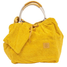 Load image into Gallery viewer, terrycloth beach bag in bright mango at west2westport.com