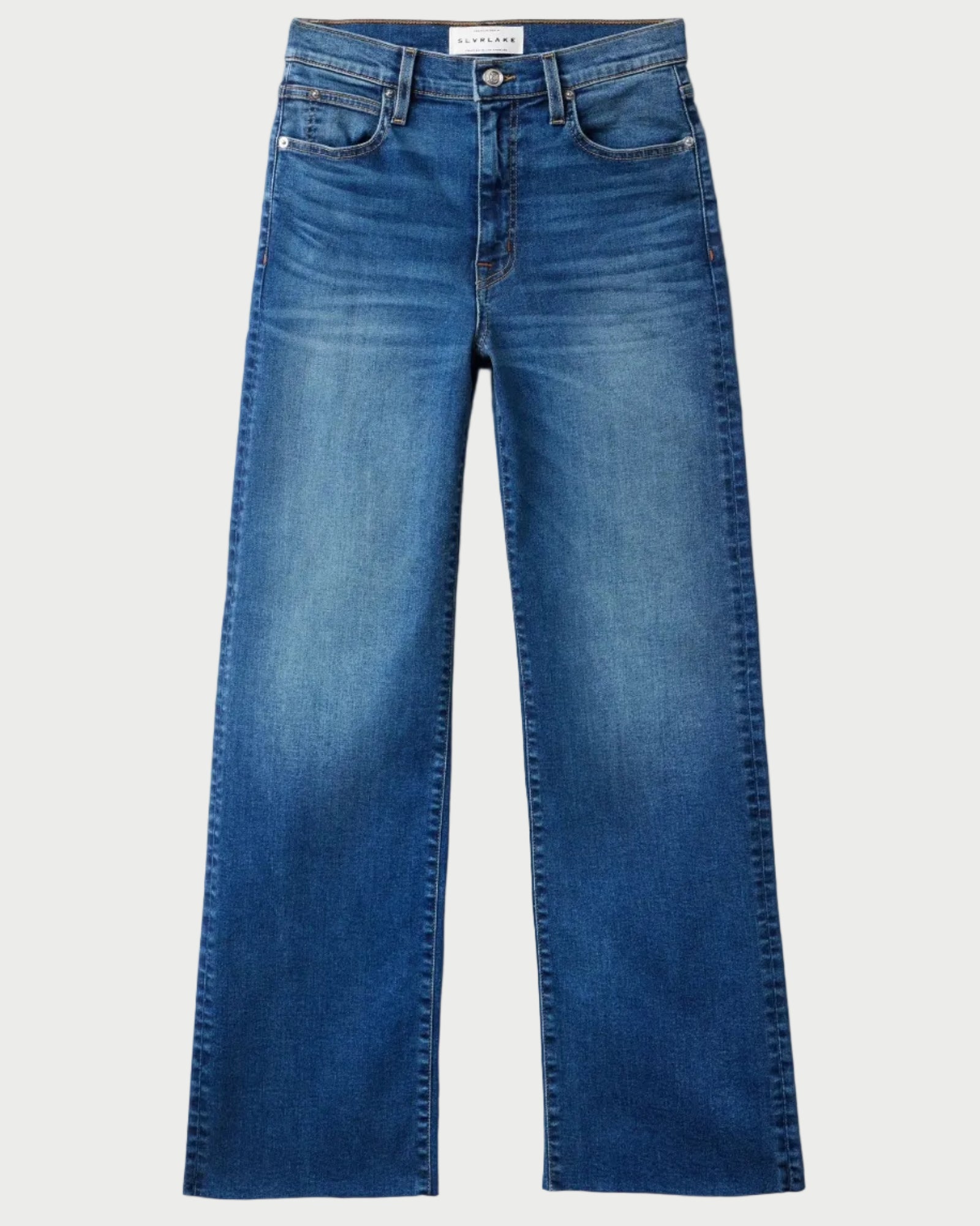 Blue jeans on a white background