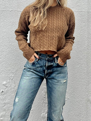 cotton cable knit sweater and r13 jeans at west2westport.com