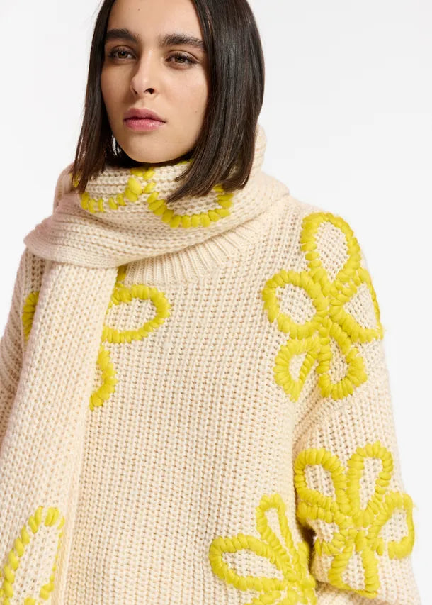 chunky knit sweater with matching scarf by essentiel antwerp at west2westport.com