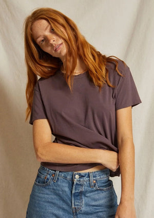 
            
                Load image into Gallery viewer, Harley Tee in Black Cherry, available at west2westport.com
            
        