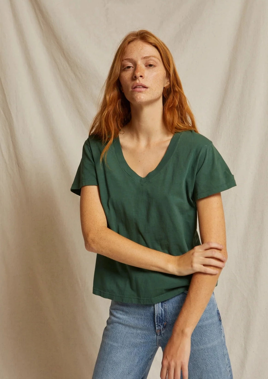 Perfect White Tee in Evergreen, available at west2westport.com