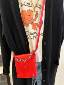 crossbody wallet/bag with chain detail at west2westport.com