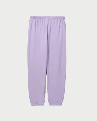 Lavender sweatpants on a white background