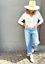 Load image into Gallery viewer, WEST Boutique owner wearing One Grey Day cotton spring cardigan at west2westport.com