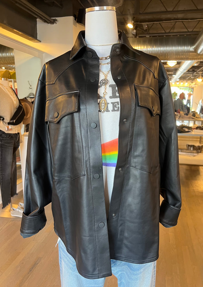 
            
                Load image into Gallery viewer, 3x1 Leather Shirt Jacket at westport ct boutique WEST and online at west2westport.com
            
        