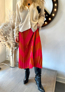 le superbe chevron skirt with zadig & voltaire heart cardigan at west2westport.com