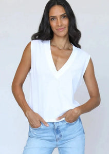Margot tee in white, available at west2westport.com