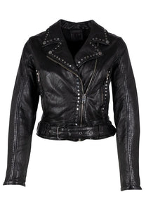 black studded leather jacket at west2westport.com