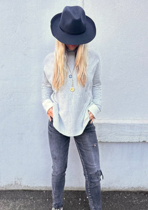 morrison mock neck sweatshirt and moussy jeans at west2westport.com