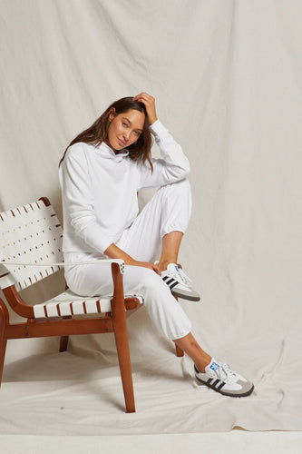 Perfect white tee loungewear set in white at west2westport.com