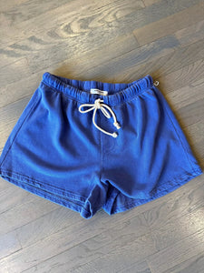 Perfect White Tee summer shorts in sailor blue at west2westport.com