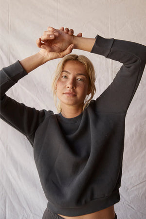 perfect white tee fleece crewneck sweatshirt at west2westport.com