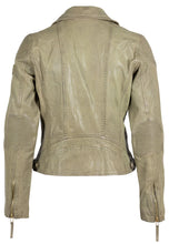 Load image into Gallery viewer, rear view raizel leather jacket in sage at west2westport.com