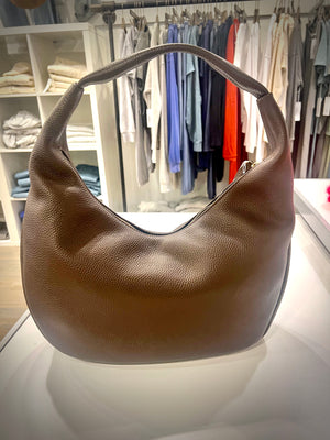 top handle buttery soft leather hobo bag in chestnut brownvat west2westport.com