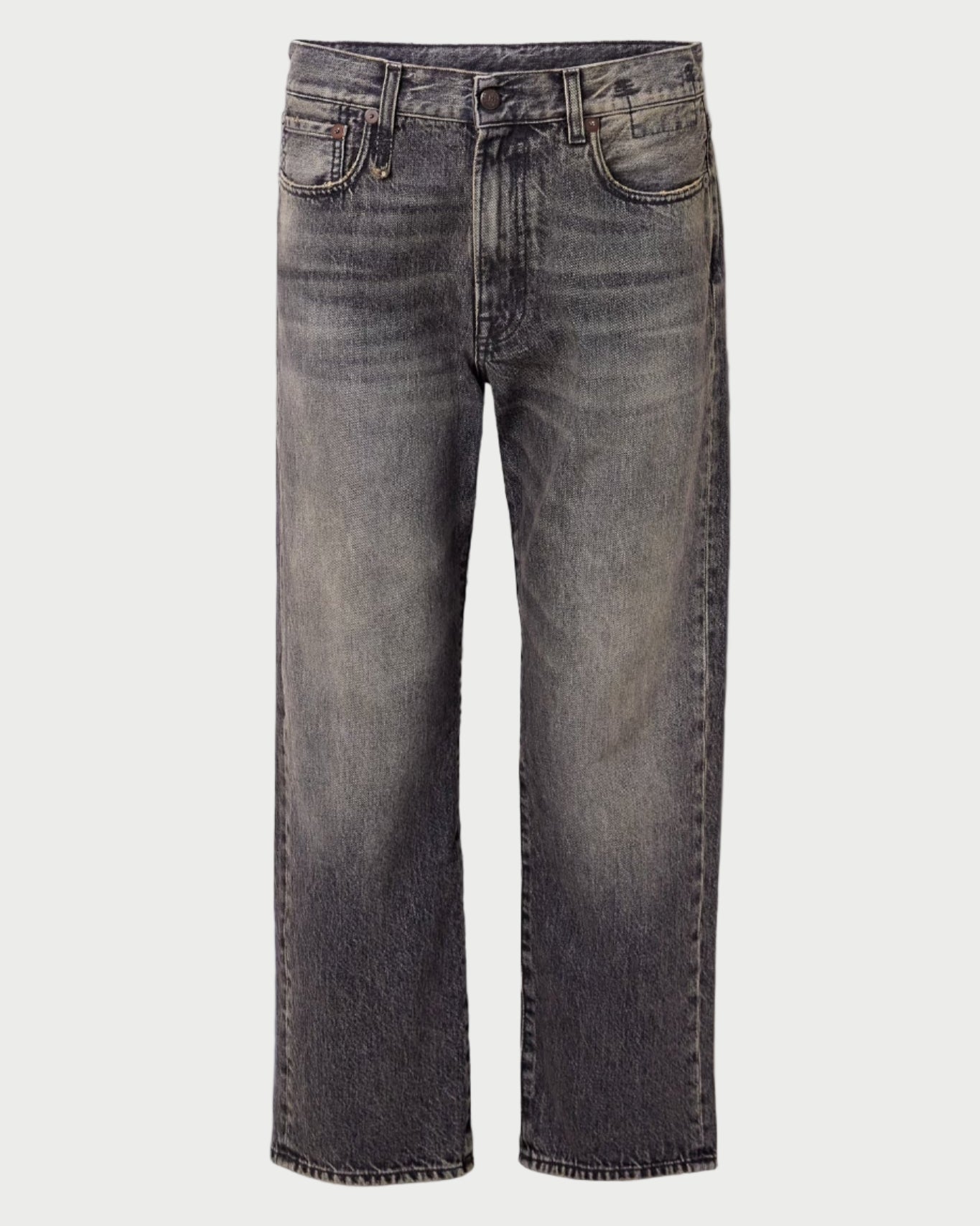 Pair of gray jeans on a white background