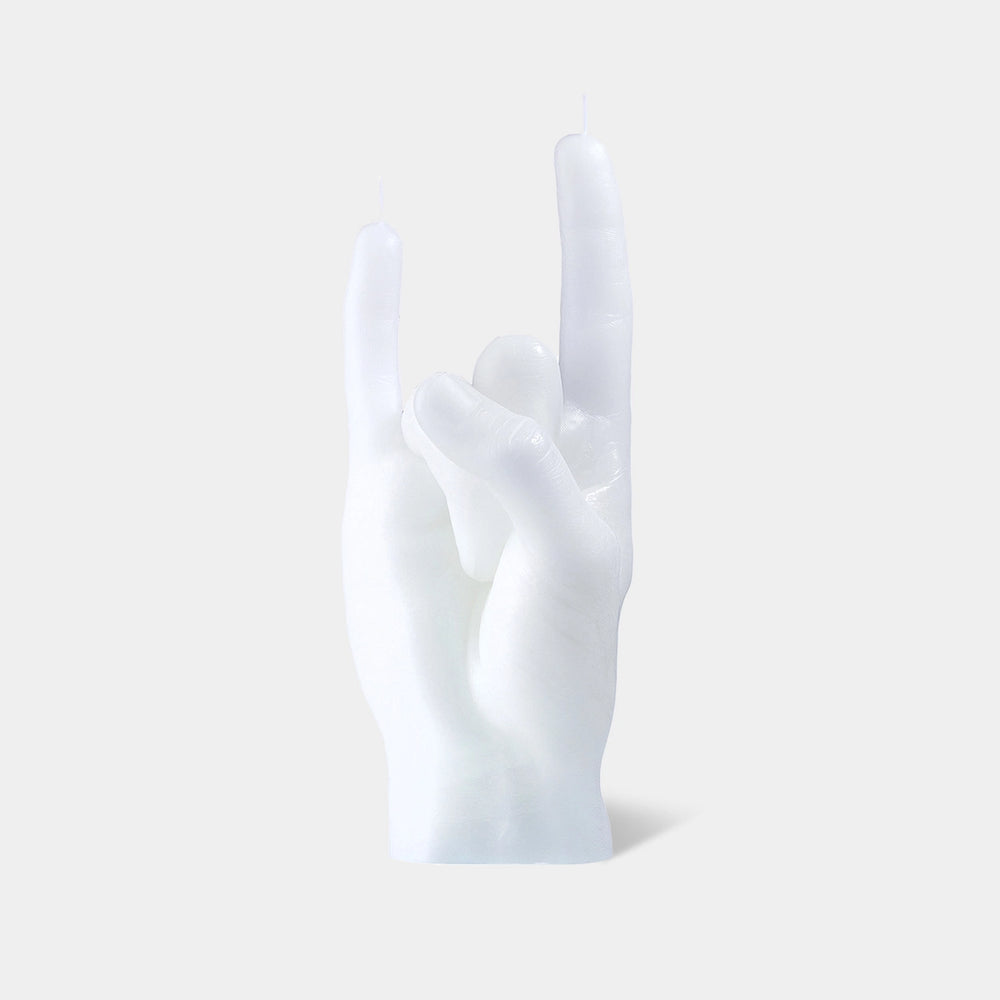 YOU ROCK hand gesture candle in white at west2westport.com