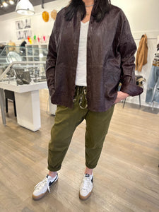 zadig & voltaire crinkled leather shirt with r13 Haram pants at west2westport.com