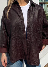 Load image into Gallery viewer, Zadig &amp; Voltaire crinkled leather shirt in chocolate brown at west2westport.com