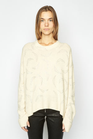 cashmere sweather with diamante embellished wings motif by Zadig & Voltaire at westport ct chic boutique WEST and online at west2westport.com