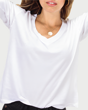 Load image into Gallery viewer, Perfect White Tee Long Sleeve V Neck Tee - WEST2WESTPORT.com